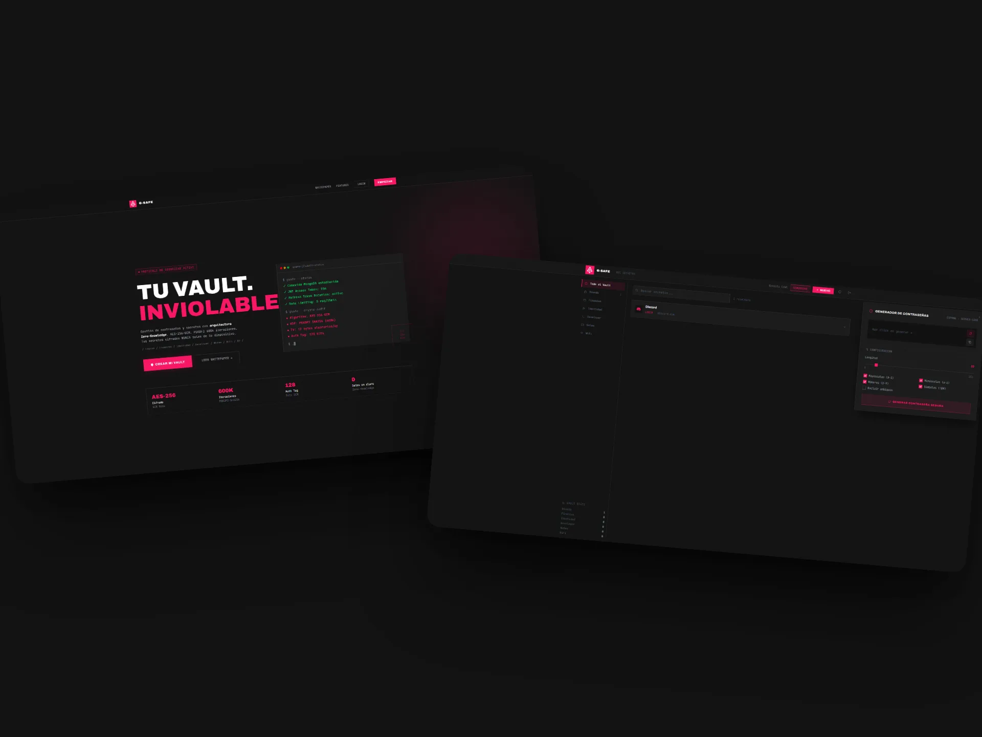 G-Safe: Arquitectura de Seguridad Zero-Knowledge y Gestión Avanzada de Secretos